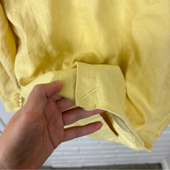Madewell Yellow The Oversized Linen Blazer Jacket Size XL - Picture 12 of 12